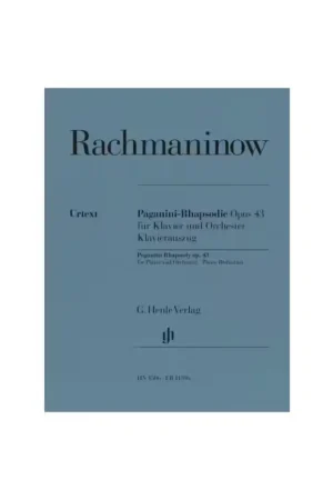Prix exceptionnel - Henle Verlag Rachmaninov S. - Rhapsody On A Theme Of Paganini Op 43 - Piano And Orchestra