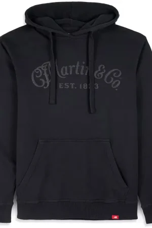 Prêt à expédier - Martin Strings Sweat à capuche Tone-on-Tone Noir M