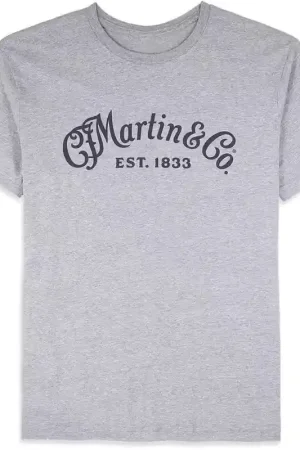 Nouveau lancement | Martin Strings T-shirt Black Script logo Granite Heather L