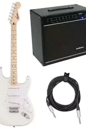 Économisez maintenant - Squier Stratocaster HT Sonic MN Arctic White + GE1040 40W