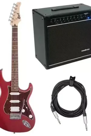 Retour gratuit - Cort Guitare G110 Bordeaux Pores Ouverts + GE1040 40W