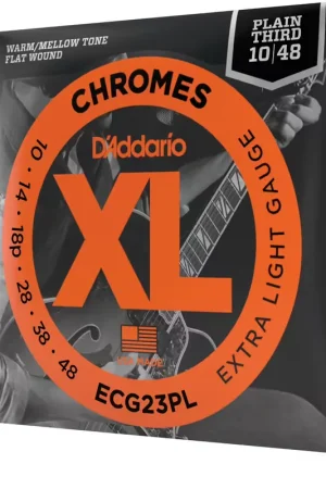 Livraison express - D'addario And Co 10-48 Extra Light, Plain Third, XL Chromes
