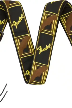 Fender 2 Monogrammed Strap Black/Yellow/Brown - Offre flash