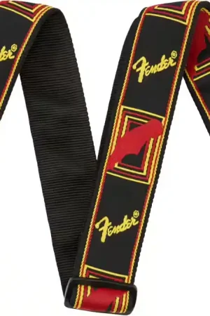 Fender 2" Monogrammed Strap Black/Yellow/Red - Tout nouveau