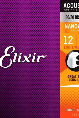 Remise supplémentaire - Elixir 11077 Nanoweb 80/20 Bronze Medium Light 12-56