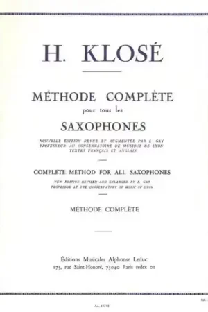 Paiement sécurisé | Leduc Méthode Complète Pour Tous Les Saxophones - Klosé