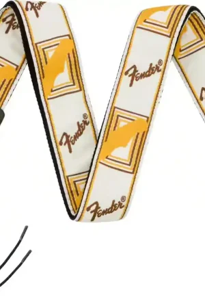 Premium | Fender 2" Monogrammed Strap White/Brown/Yellow
