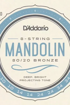 D'addario And Co EJ62 80/20 Bronze Mandolin Strings Light 10-34 - Prix avantageux