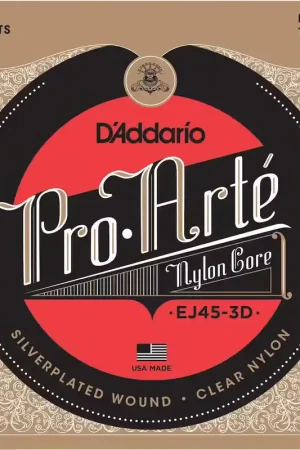 Bon plan | D'addario And Co EJ45-3D Pack de 3 Pro-Arte Nylon Tirant Normal