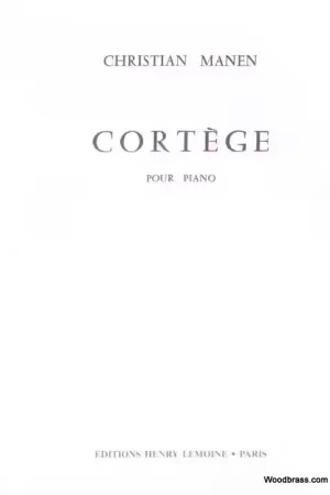 Bientôt épuisé - Lemoine Manen Christian - Cortege - Piano