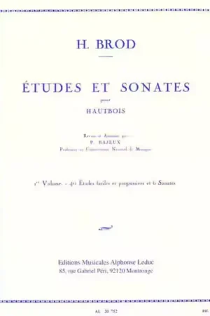 Leduc Brod Henri - Etudes et Sonates Vol.1 - Remise supplémentaire
