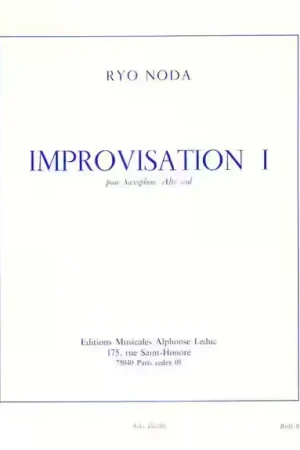 Leduc Noda Ryo - Improvisation 1 - Saxophone Alto Seul - Nouveau produit
