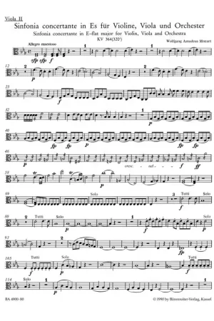 À ne pas manquer - Barenreiter Mozart W. A. - Sinfonia Concertante In ES-dur - Alto 2