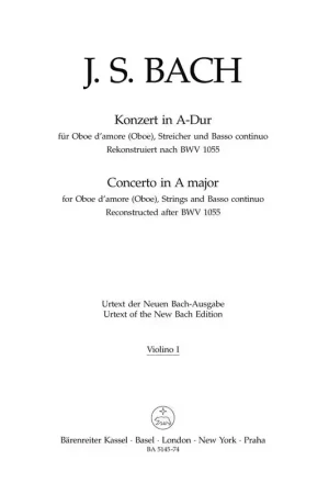 Barenreiter Bach J. S. - Concerto In F Major BWV 1055 - Violon 1 | Direct usine