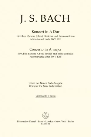 Très demandé | Barenreiter Bach J. S. - Concerto In A Major - Violoncelle/basse