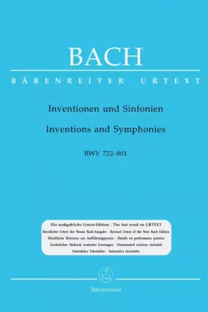 Barenreiter Bach J.S. - Inventions et Symphonies BWV 772-801 - Piano | Affaire à saisir
