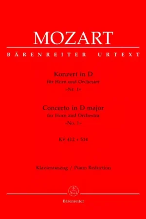 Barenreiter Moz W.A. - Concerto N°1 En Re Majeur Kv 412 + 514 (386D) Pour Cor Et Orchestre - Cor Piano | Réduction