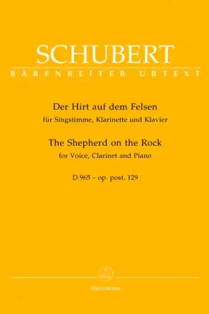 Prix bas - Barenreiter Schubert Franz - Le Patre Sur Le Rocher D965 Op. Post. 129 - Voix Clarinette Piano