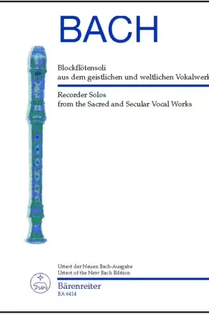 Prix choc | Barenreiter Bach J.S. - Blockflotensoli Aus Dem Geistlichen Und Weltlichen - Flute A Bec