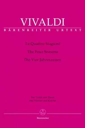Qualité premium | Barenreiter Vivaldi Onio - Les 4 Saisons Op.8 Nr. 1-4 - Violon Corde Basse Continue
