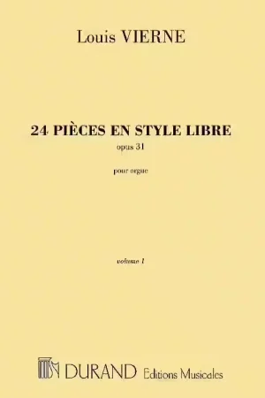 Tout juste disponible | Durand VIERNE L. - 24 PIECES EN STYLE LIBRE OPUS 31 VOL. 1 - ORGUE