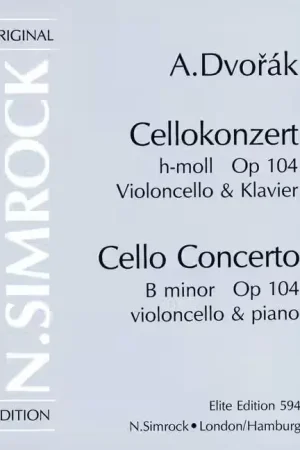 Direct usine | Simrock Dvorak Anton - Concerto In B Minor Op.104 - Cello And Piano