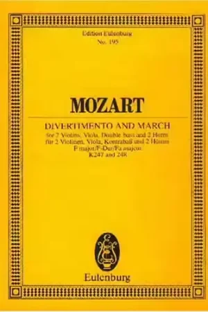 Eulenburg Moz - Divertimento No. 10 Fa Majeur Et Marche Kv 247 / Kv 248 - 2 Houns 2 Violons Alto Et Bass - Fin de série
