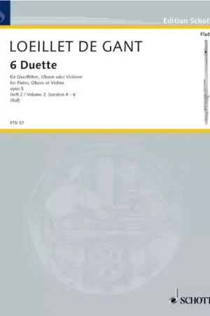 Schott Loeillet De G J.B. - Six Duets Op 5 Vol. 2 - 2 Flutes (Oboes Violins) - Dernière chance