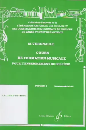 Billaudot Vergnault Michel - Cours De Formation Musicale Debutant 1 | Meilleur prix