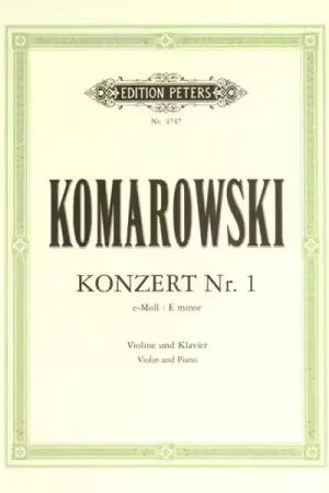 Edition Peters Komarovsky - Concerto No.1 E Minor - Violin And Piano | En stock