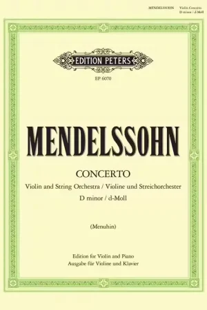 Offre spéciale - Edition Peters Mendelssohn Felix - Violin Concerto In D Minor - Violin And Piano