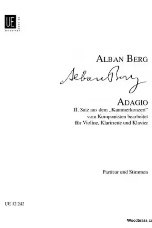 Satisfait ou remboursé | Universal Edition BERG ALBAN - ADAGIO 2ND MOVEMENT FROM CHAMBER CONCERTO