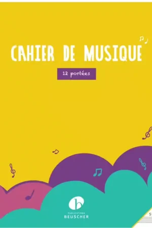 Offre limitée - Paul Beuscher Publications Cahier de Musique 12 Portées + Reliure Spirale