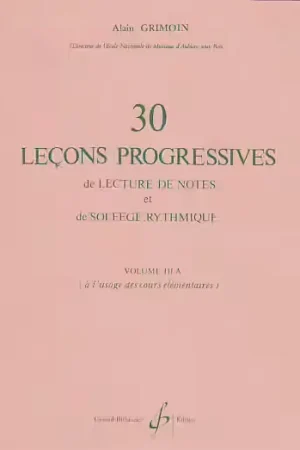 Billaudot Grimoin Alain - Lecons Progressives De Solfege Vol.3a - Plébiscité par les clients