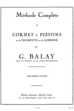 Leduc Balay - Methode Complete De Cornet A Pistons Vol.2 - Prix choc