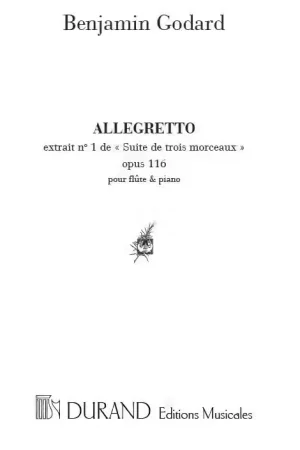 Produit phare | Durand GODARD - 3 MORCEAUX OP 116 N 1 - ALLEGRETTO - FLUTE ET PIANO