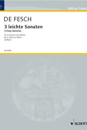 Prix réduit - Schott Fesch - Three Easy Sonatas - 2 Violons (flutes)