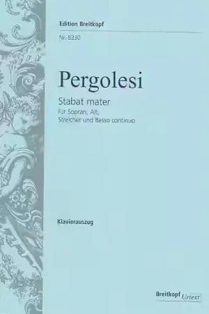 Nouveau au catalogue - Edition Breitkopf Pergol G.B. - Stat Mater - Ch Choeur Piano