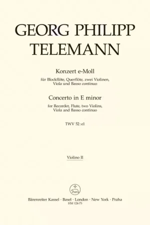 Hortus Musicus Telemann G. Ph. - Concerto En Mi Mineur Pour Flb Alto Fl Cordes Et Bc - Envoi rapide