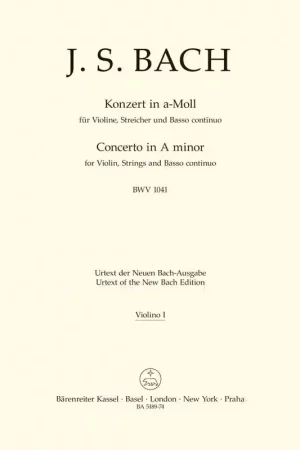 Recommandé - Barenreiter BACH J.S. CONCERTO EN LA MINEUR BWV 1041 POUR VN, CORDES ET BC