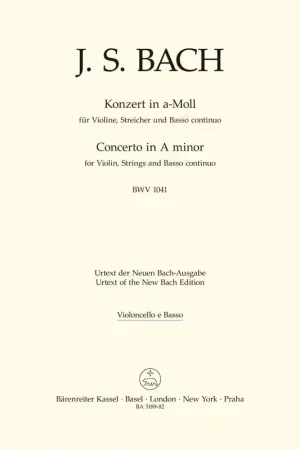 Barenreiter BACH J.S. CONCERTO EN LA MINEUR BWV 1041 POUR VN, CORDES ET BC | Qualité premium
