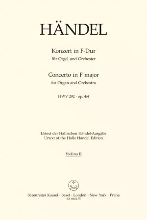Profitez-en maintenant | Barenreiter Haendel - Konzert In F-dur (fa Majeur) Orgue et Orchestre