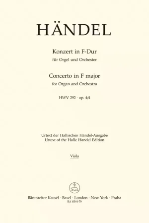 Barenreiter Haendel - Konzert In F-dur (fa Majeur) Orgue et Orchestre - Retour gratuit