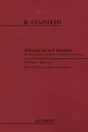 Ricordi GIAZOTTO R. - ADAGIO IN SOL MIN. - FLUTE ET PIANO - Dernières pièces