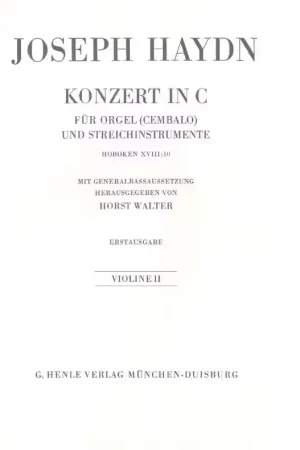 Henle Verlag Haydn J. - Concerto For Organ (harpsichord) With String Instruments C Major Hob. Xviii:10 - Bon plan