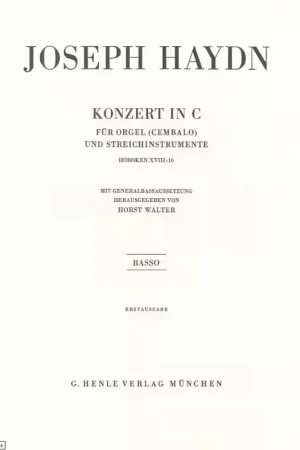 Henle Verlag Haydn J. - Concerto For Organ (harpsichord) With String Instruments C Major Hob. Xviii:10 - Livraison rapide