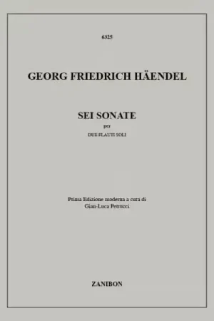 Ricordi Haendel G.F. - Sei Sonate - 2 Flutes | Offre à durée limitée