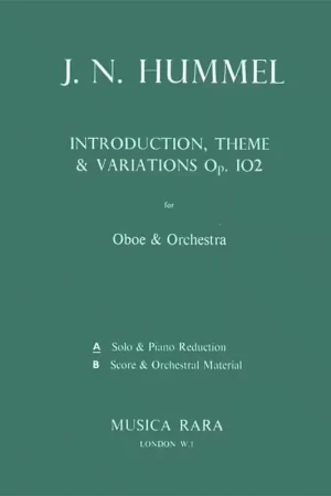 Prix doux | Edition Breitkopf Hummel J.N. - Introduktion,Thema U.Variation - Hautbois Piano