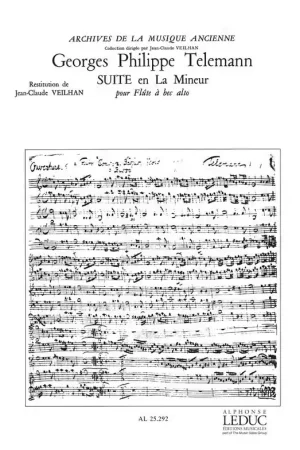 Prix doux - Leduc Telemann - Suite En La Mineur Pour Flute A Bec Alto