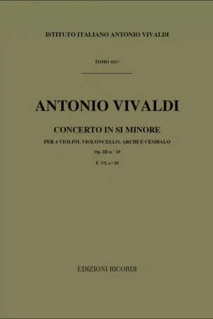 Offre exceptionnelle | Ricordi VIVALDI A. - CONCERTI IN SI MIN. OP.III N.10 RV 580 - VIOLONS